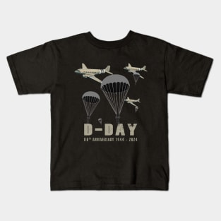 1944 D-Day 2024 80th Anniversary Normandy Kids T-Shirt